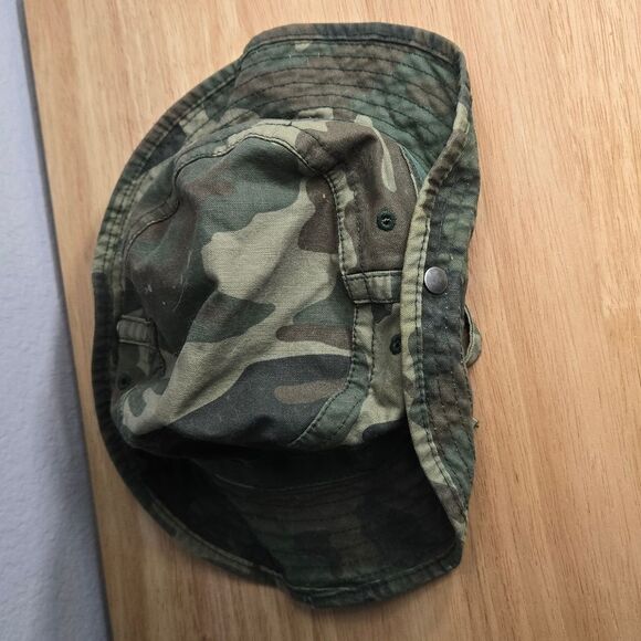 Toddler Boy Green Camo Boonie Camouflage Bucket Hat 3T 4T Cotton Explorer Sun - Picture 3 of 7